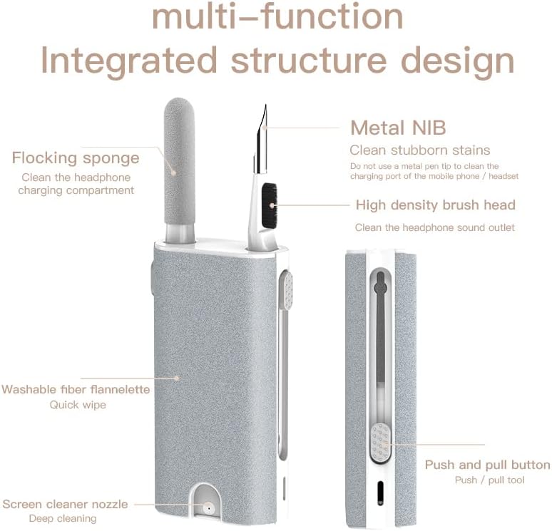 5 e1 Kit de limpeza eletrônica - kit de limpeza portátil para aeropods, fones de ouvido, telefones celulares, câmeras, relógios,