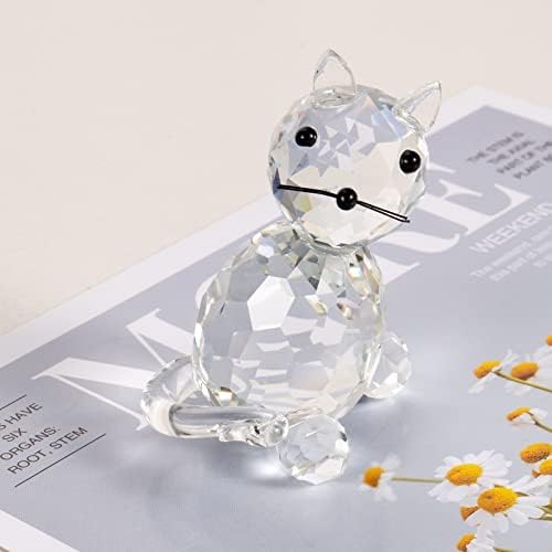 Coleção de estatuetas de gato de cristal bmily