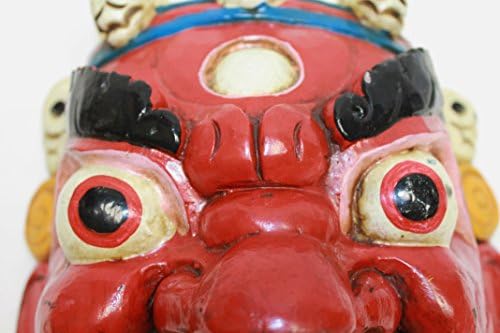 F721 Máscara de madeira criada à mão do deus hindu Bhairab Mahakal Wall pendurado feito no Nepal