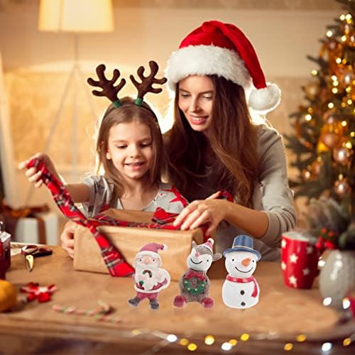 Veemon Home Decor Resina de Natal Miniatura Xmass Doll: ornamentos de mesa de férias Paisagem Ornamento de Natal para decoração