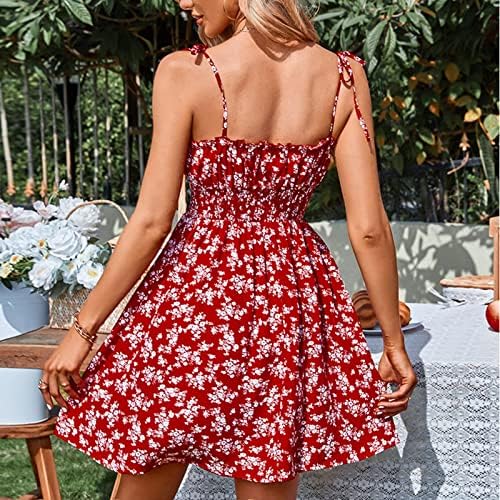 Vestido feminino para o verão 2023 suspensórios estampas florais cintura alta um vestido de moda de linha