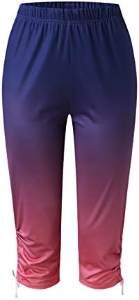 Leggings de cintura alta feminino Capri Athletic elicho calças cortadas de mulheres ativas calças de impressão floral de impressão
