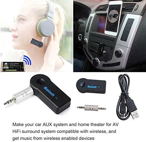 Adaptador de carro Bluetooth, Adaptador Bluetooth Adaptador portátil Bluetooth Receptor, Mini adaptador aux de 3,5 mm