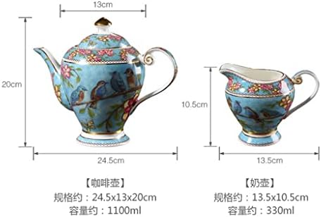 Copo de café Fantasia Blue Pastoral Style Bone China Conjunto de chá Conjunto de chá de estilo europeu