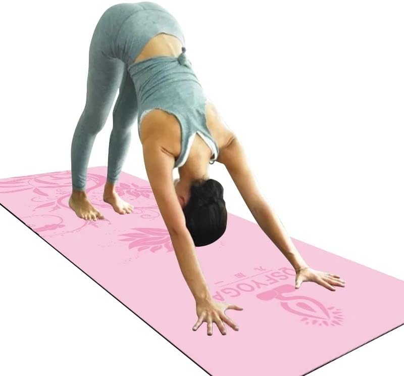 DHTDVD Camurça não deslizante Mats de ioga estampados Padting de viagem portátil para fitness pilates gink exercício