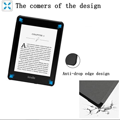 Caso Shzrgarts para o novo Kindle, capa leve de couro de couro PU, cabeça de cavalo preto abstrato