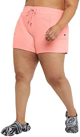 Shorts de tamanho grande feminino de campeão shorts Terry francês, shorts de ginástica confortável e de tamanho grande para mulheres