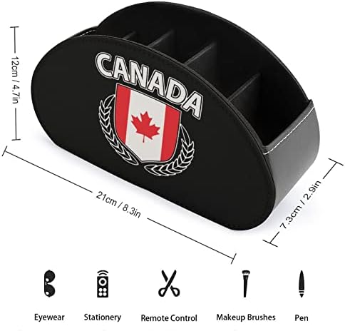Maple Leaf Canada Flag PU PU Couro Remoto Titular Caixa de armazenamento Organizador com 5 compartimentos