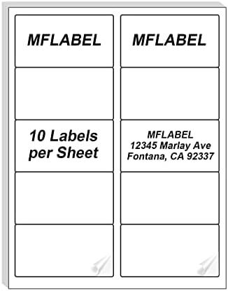 Etiquetas Mflabel 2x4, etiquetas de endereço de 10 subidas, 500 rótulos, 50 rótulos de folhas para impressora, etiquetas de