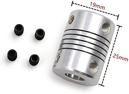 Acoplamento do eixo Gruni D19L25 5mm 6mm 6,35mm 8mm 10mm de alumínio flexível Couplador de mandíbula para motor de