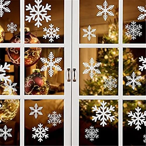 Adesivos de janela branca decorados com flocos de neve são adequados para todas as cenas em adesivos de parede de inverno