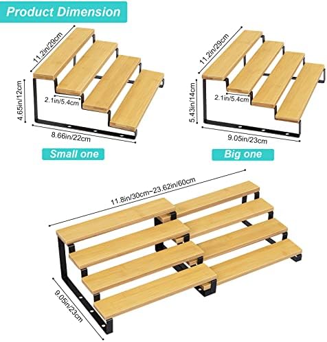 Ybing Organizador de rack de especiarias de 4 camadas para armário Bambu Spice Storage Storage Stay