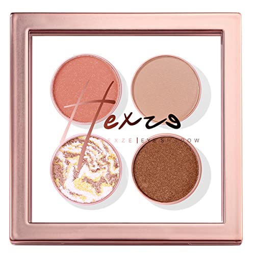 HEXZE ENESHADOW Quad, paleta de sombras para os olhos de longa data, mistura pigmentada aveludada fosca, acabamentos