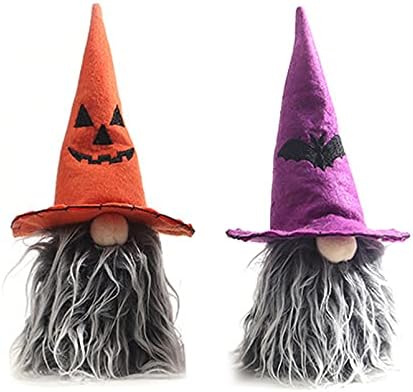 Aboofan 2pcs Halloween gnomos decorações de pelúcia DOLO DOLO DO DWARF ORNAMENTO DE HALLOWEEN ADORNIGNIONENTE DE HALLOWEEN HOLGARE HOME MANTLE LARROMENTO DECORE DE HALLOWEEN GNOME Adornamento