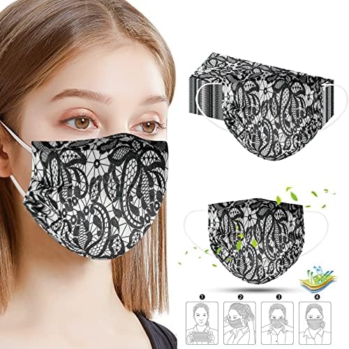 Máscara facial descartável de renda JMetrie para adultos máscaras impressas na borboleta máscara de face Máscara confortável