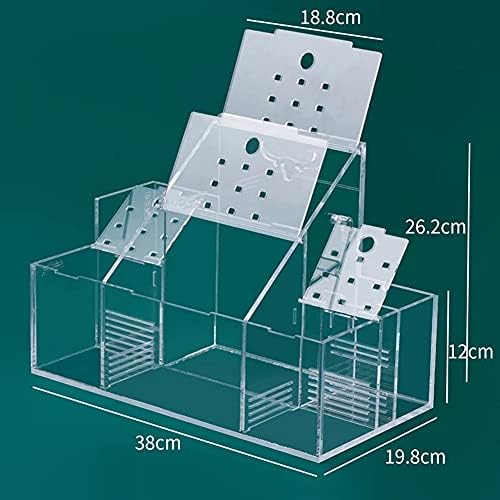 Jydqm Aquarium Fish Tank Acrílico Pequeno Caixa de Isolamento de Peixes Caixa de Reprodução Transparente Desktop Criativo