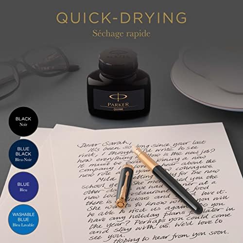 Parker Fountain Pen líquido engarrafado tinta Quink, 57 ml, em uma caixa - azul