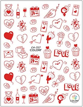 Decoração Lip Lip Valentine's Nail Sticker-3d Love Nail Day Day Dia