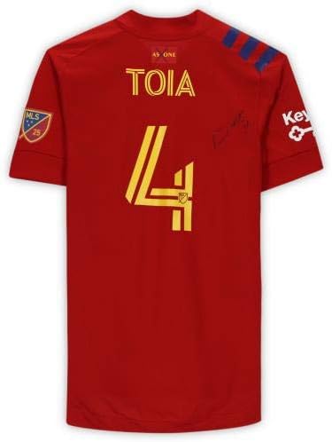 Donny Toia Real Salt Lake Lake autografou a camisa nº 4 usada pela partida da temporada de 2020 MLS - camisas de