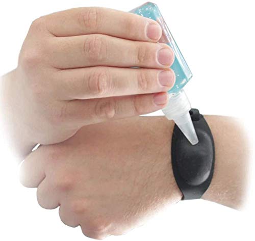Pulseira de dispensador de pulseira de silicone vêm com garrafa recarregável, pulseiras de gel líquido de líquido reutilizáveis ​​e