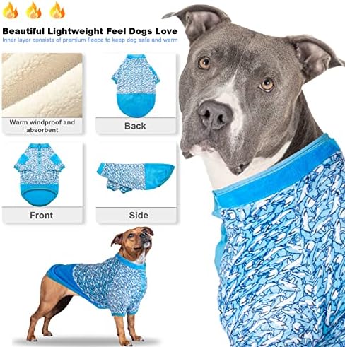 Suéter de cão de raça grande de Lovinpet: tecido leve e macio e atualizado, camisa de flanela de cachorro infestada