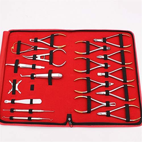 WSN 18 kits básicos de instrumentos dentários ortodônticos, alicates ortodônticos variados pinças de ação auto -holder tweezers de