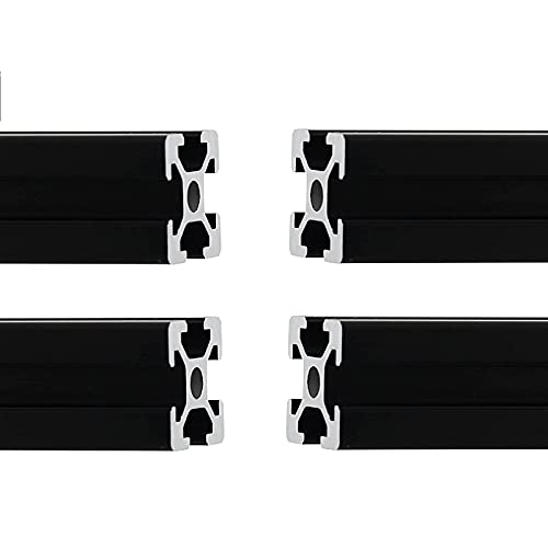 MSSOOMM 4 PACK 1515 Comprimento do perfil de extrusão de alumínio 44,09 polegadas / 1120mm preto, 15 x 15mm 15 Série T tipo T S-slot T-slot Standard Extrusions Perfis de extrusões anodizadas linear linear Lucro para CNC