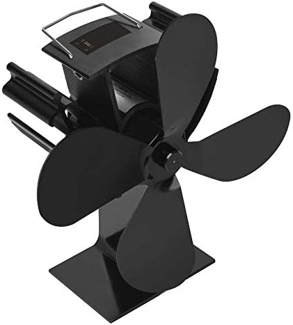 LIXFDJ LARROPELA RADIADOR DE ENERGIA MINI FODO DO FODO DE TEMPO DE TEMPERATURA com temperatura Digital Display 4 Blades Black Firplace Fan Saving de combustível Mudo fogão térmico FanProduct No.:ww-26