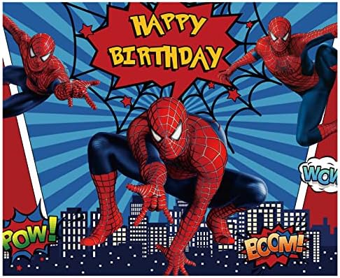 10x8ft spiderman fotografia cenário de super -herói tema foto de fundo infantil infeliz aniversário spiderman decoração
