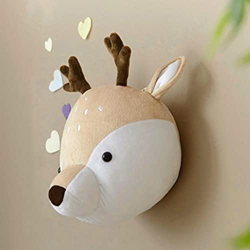 Brinquedos de pelúcia para decoração de parede da cabeça de animal para berçário e quarto de crianças, 3D Cute
