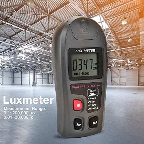 Medidor de iluminação digital do medidor de luz Nunafey, MT-30 Digital Luxmeter LCD Display Light Medidor de amostragem Frequência 2 vezes/seg Iluminômetro de teste ambiental
