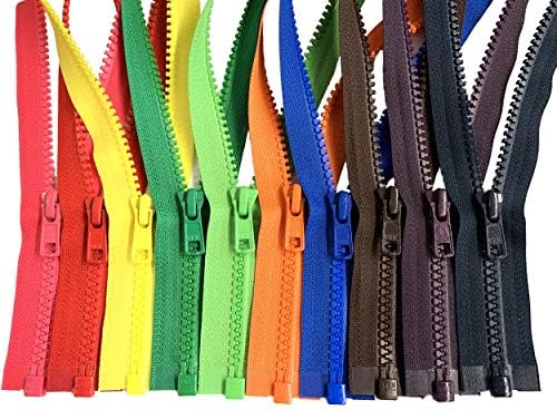 Cores variadas YKK 5 Vislon Separating Jacket Zippers para costurar jaqueta - zíperes de plástico a granel 5 ou 10 cores misturadas