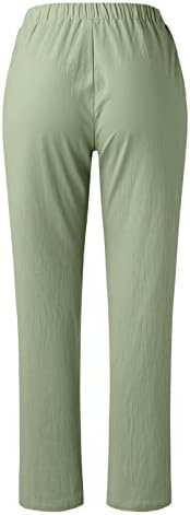 Calças Yubnlvae para mulheres de alta cintura elástica FIT S-5XL Casual da moda com dois bolsos sólidos