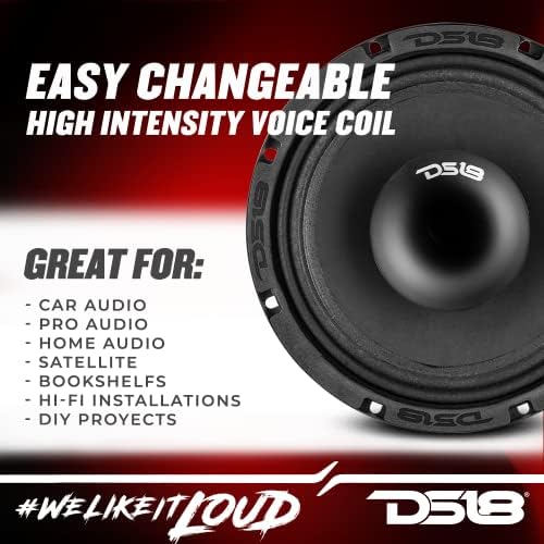 DS18 PRO-HY8.4MSL 8 polegadas híbridas superficiais de áudio de carros de gama média alto-falante com driver embutido