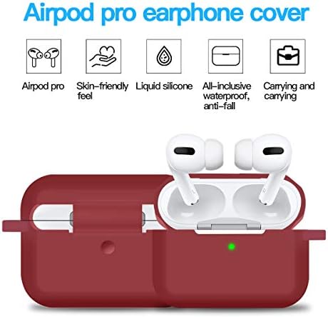 AirPods Pro Case Case, Dobboli Silicone Protective Case para Apple AirPod Pro Wine Red