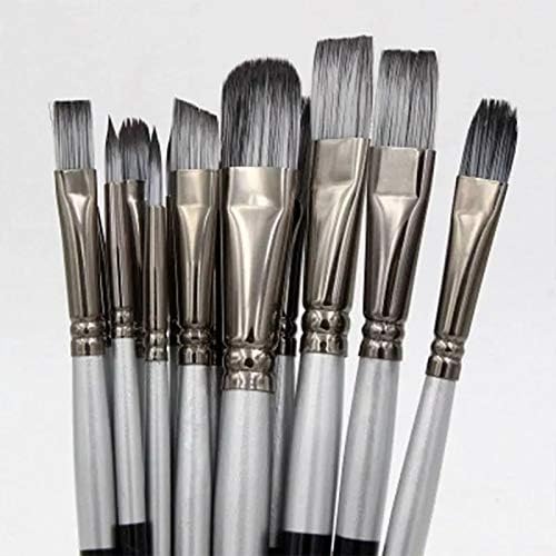 N/A 15pcs Professional Ail -Ink Brush com sacola de lona de paleta para suprimentos de arte de pintura acrílica em aquarela