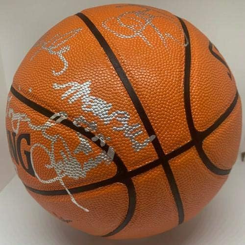 Hakeem Olajuwon Clyde Drexler assinou o basquete autografado Beckett Tristar 1 - Basquete autografado