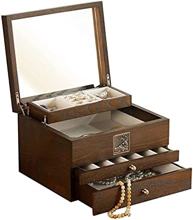 Caixa de armazenamento caixa de jóias de jóias de madeira de luxo