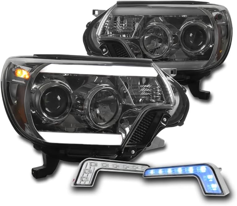 ZMAUTOPTS LED FOMENTO DE PROJECTOR DO PROJECTO DE FACTAMENTOS COM LUZES DRL LED BUL BUL Blue para 2012-2015 Toyota Tacoma Pickup