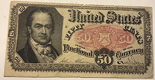 1875 50c 50 centavos William H. Crawford 5ª edição da moeda fracionária da moeda postagem