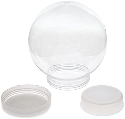 Pacote de 6 - Globo de água DIY Globo de neve de 5 polegadas de diâmetro, plástico de estimação transparente com tampa de parafuso,