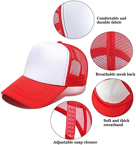 Ultrafun unissex sublimação em branco Mesh Baseball Cap poliéster Mesh Mesh Chapéu