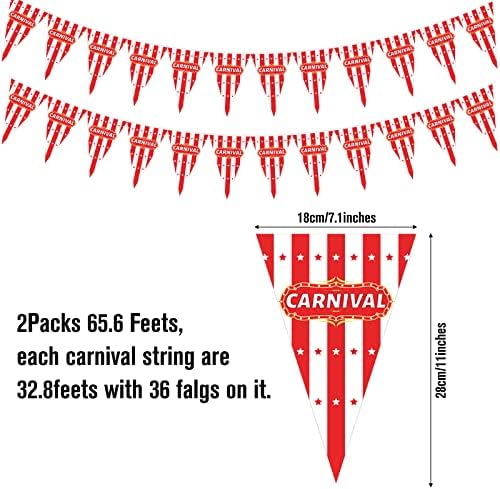 Epakh 65,6 pés no total de decoração de partido carnaval 2 PCs 32.8 Banner Circus Supplies Bem -vindo ao Sign Ginante
