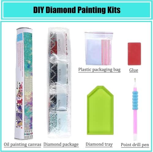 Kits de pintura de diamante aosgedy para adultos e crianças, arte de diamante 5D DIY com diamantes redondos broca completa Rainbow