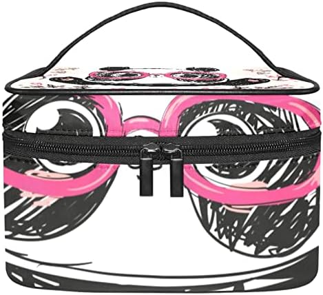 Bolsa de maquiagem de óculos panda de desenho animado