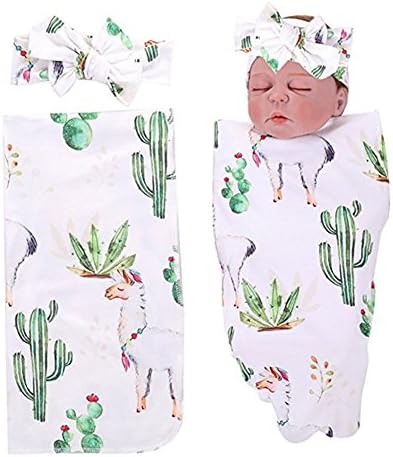 Probaby Recém-nascido Swaddle Blange Baby Recebendo Cobertores Cactus & Llama Print Swaddle Sack Wrap UnisEx Recém-nascido