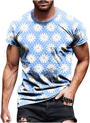 Camiseta havaiana masculina de verão tshirt top top estampe floral com manga curta round round gressic camiseta para férias