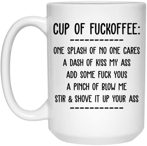 Presentes do Greenstar Fuckoffee Cup de café engraçado, canecas engraçadas, foda -foda de café, microondas e lava -louças caneca de cerâmica segura, idéias engraçadas de presentes para ele seus 11 onças, branco