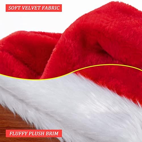 RJVW chapéu de natal, chapéu de Papai Noel, chapéu de férias de Natal para adultos, decorações de árvores de Natal, 3