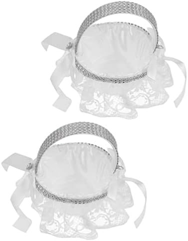 Cesta de casamento de hanabass 2pcs white wedding flor flor cestas cestas rústicas cesto de casamento sacos de doces